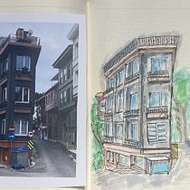 My project for course: Expressive Architectural Sketching with Colored Markers. Sketching, Drawing, Architectural Illustration, Sketchbook & Ink Illustration project by Fadi Chami - 08.20.2022