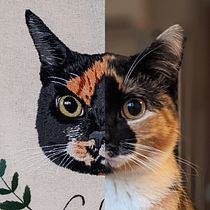 My project for course: Embroidered Pet Portraits: The Thread Painting Technique. Un proyecto de Bordado, Ilustración naturalista				 y Diseño textil de Holly Clothier - 10.08.2022