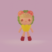 Mi proyecto del curso: Creación de personajes kawaii en 3D con Blender . Een project van Traditionele illustratie, Ontwerp van personages, Digitale illustratie,  3D-modellering y Manga van Daniel - 17.08.2022