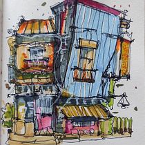 Il mio progetto del corso: Disegno architettonico espressivo con pennarelli colorati. Sketching, Drawing, Architectural Illustration, Sketchbook & Ink Illustration project by robertagraziosi - 08.21.2022
