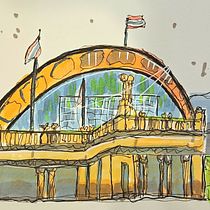 My project for course: Expressive Architectural Sketching with Colored Markers. Sketching, Drawing, Architectural Illustration, Sketchbook & Ink Illustration project by PARKBHUM KUMJAD - 08.21.2022
