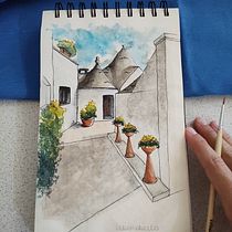 Il mio progetto del corso: Diario di viaggio ad acquerello. Traditional illustration, Watercolor Painting, Architectural Illustration, and Sketchbook project by flaliv - 08.21.2022