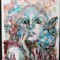 Il mio progetto del corso: Ritratto sperimentale con inchiostro, tè e alcol. Artes plásticas, Pintura, Desenho e Ilustração com tinta projeto de Giuseppina Capalbo - 20.08.2022