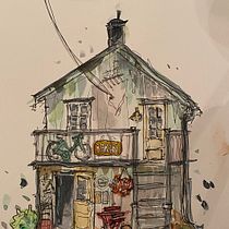 My project for course: Expressive Architectural Sketching with Colored Markers. Sketching, Drawing, Architectural Illustration, Sketchbook & Ink Illustration project by Renate Johansen - 08.21.2022