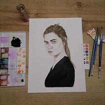 Mi proyecto del curso: Retrato en acuarela a partir de una fotografía. Traditional illustration, Watercolor Painting, and Portrait Drawing project by Danaí Martell Catalán - 08.21.2022