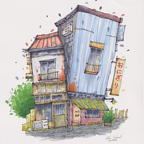 My project for course: Expressive Architectural Sketching with Colored Markers. Sketching, Drawing, Architectural Illustration, Sketchbook & Ink Illustration project by arthur_nss - 08.21.2022