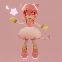 My project for course: Kawaii Character Creation in 3D with Blender . Ilustração tradicional, Design de personagens, Ilustração digital, Modelagem 3D, e Mangá projeto de Gabriela Estrada - 22.08.2022