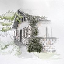 My project for course: Architectural Sketching with Watercolor and Ink. Sketching, Drawing, Watercolor Painting, Architectural Illustration, Sketchbook & Ink Illustration project by mcarbatin - 08.22.2022