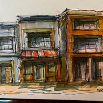 My project for course: Expressive Architectural Sketching with Colored Markers. Sketching, Drawing, Architectural Illustration, Sketchbook & Ink Illustration project by mirimigue93 - 08.23.2022
