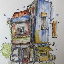 My project for course: Expressive Architectural Sketching with Colored Markers. Sketching, Drawing, Architectural Illustration, Sketchbook & Ink Illustration project by David Wright - 08.23.2022
