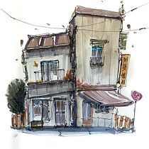 Mi proyecto del curso: Dibujo arquitectónico expresivo con marcadores de colores. Een project van  Schetsen,  Tekening,  Architecturale illustratie, Sketchbook y  Illustratie met inkt van David Pallarès - 23.08.2022