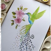 Mi proyecto del curso: Acuarela con detalles en filigrana y toques metálicos. Ilustração tradicional, Pintura, Pintura em aquarela, Ilustração botânica, Ilustração naturalista, e Pintura decorativa projeto de Carmen Flores - 24.08.2022