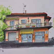 Il mio progetto del corso: Disegno architettonico espressivo con pennarelli colorati. Een project van  Schetsen,  Tekening,  Architecturale illustratie, Sketchbook y  Illustratie met inkt van Martina Govoni - 20.08.2022