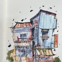 My project for course: Expressive Architectural Sketching with Colored Markers. Een project van  Schetsen,  Tekening,  Architecturale illustratie, Sketchbook y  Illustratie met inkt van jaengjub - 25.08.2022