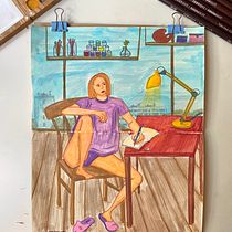 My dream studio. Traditional illustration, Sketching, Creativit, Drawing, Watercolor Painting, Sketchbook, and Gouache Painting project by Valentina - 08.25.2022
