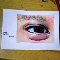 My project for course: Realistic Portrait with Coloured Pencils. Traditional illustration, Fine Arts, Pencil Drawing, Drawing, Portrait Drawing, Realistic Drawing, Artistic Drawing, and Colored Pencil Drawing project by airatordil - 08.25.2022