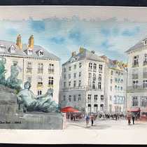 Mon projet du cours : Dessin architectural à l’aquarelle et à l’encre. Sketching, Drawing, Watercolor Painting, Architectural Illustration, Sketchbook & Ink Illustration project by guillou.olivier7 - 08.25.2022
