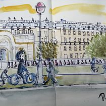 Mi proyecto del curso: Sketching urbano: dibuja tu ciudad en movimiento. Traditional illustration, Sketching, Drawing, Watercolor Painting, Architectural Illustration, and Sketchbook project by Carolina Rojas Berard - 10.18.2022