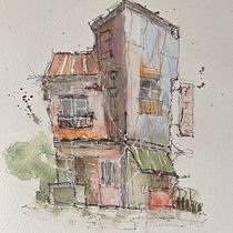 My project for course: Expressive Architectural Sketching with Colored Markers. Een project van  Schetsen,  Tekening,  Architecturale illustratie, Sketchbook y  Illustratie met inkt van Sabine Koloska - 25.08.2022