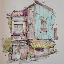My project for course: Expressive Architectural Sketching with Colored Markers. Een project van  Schetsen,  Tekening,  Architecturale illustratie, Sketchbook y  Illustratie met inkt van zacgrey - 26.08.2022