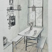Mon projet du cours : Art de la perspective : appropriez-vous les espaces intérieurs  Ein Projekt aus dem Bereich Traditionelle Illustration, Architektur, Zeichnung und Architektonische Illustration von Lole E - 24.08.2022