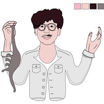 CHARLY GARCIA, LOS DINOSAURIOS. Character Design, Comic, and Traditional illustration project by JUAN JOSE CRUZADO ROJAS - 08.26.2022