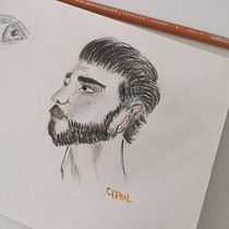 Mon projet du cours : Carnet de portraits : explorez le visage humain. Projekt z dziedziny Sketching,  R, sunek, Portret,  R, sunek art, st, czn, Sketchbook, Trad, c i jna ilustracja użytkownika Cyrielle Daul - 26.08.2022