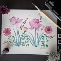 Mi proyecto del curso: Creación de una composición floral con acuarela. Un progetto di Illustrazione tradizionale, Belle arti, Pittura, Pittura ad acquerello, Illustrazione botanica e Illustrazione naturalistica di Nathalia Freire Iturriaga - 27.08.2022