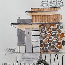 My project for course: Expressive Architectural Sketching with Colored Markers. Sketching, Drawing, Architectural Illustration, Sketchbook & Ink Illustration project by Eden - 08.27.2022