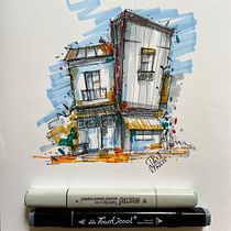 My project for course: Expressive Architectural Sketching with Colored Markers. Sketching, Drawing, Architectural Illustration, Sketchbook & Ink Illustration project by Rahul Kulkarni - 08.28.2022