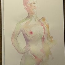 My project for course: The Human Figure in Watercolor. Un progetto di Illustrazione tradizionale, Belle arti, Pittura, Pittura ad acquerello, Disegno realistico e Disegno anatomico di Arsche Feuer - 29.08.2022