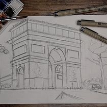 My project: Architectural drawing with watercolor and ink_Nuria Marengo. Sketching, Drawing, Watercolor Painting, Architectural Illustration, Sketchbook & Ink Illustration project by Nuria Marengo - 08.29.2022