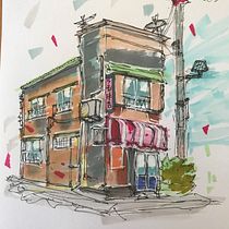 My project for course: Expressive Architectural Sketching with Colored Markers. Sketching, Drawing, Architectural Illustration, Sketchbook & Ink Illustration project by Martin Bailly - 08.29.2022
