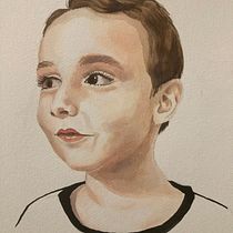 My project for course: Watercolor Portrait from a Photo. Traditional illustration, Watercolor Painting, and Portrait Drawing project by Andrea Šeligová - 08.30.2022