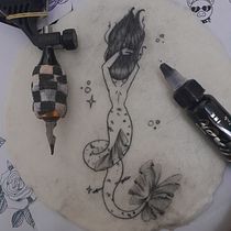 Meu projeto do curso: Tatuagem para principiantes. Tattoo Design project by Camille Hilara Rodrigues De Oliveira - 08.31.2022