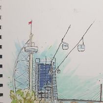 Mijn project van de cursus: Creëer expressieve architecturale schetsen met kleurstiften. Sketching, Drawing, Architectural Illustration, Sketchbook & Ink Illustration project by Karen Voet - 08.31.2022