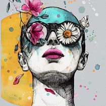 My project for course: Manual Illustration Techniques: Hatching and Dripping. Character Design, Fine Arts, Painting, Watercolor Painting, Portrait Drawing, and Artistic Drawing project by Valya Papadopoulou - 08.31.2022