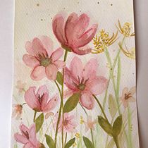 Flores en papel. Ilustração tradicional, Pintura, Pintura em aquarela e Ilustração botânica projeto de ros8marinus - 30.08.2022