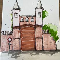 My project for course: Expressive Architectural Sketching with Colored Markers. Sketching, Drawing, Architectural Illustration, Sketchbook & Ink Illustration project by toineg - 08.31.2022