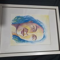 Auto retrato. Een project van  Beeldende kunst, Schilderij, Aquarelschilderen y  Portrettekening van Almerinda Guia - 31.08.2022