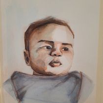 Meu projeto do curso: Retrato artístico em aquarela. Fine Arts, Painting, Watercolor Painting, and Portrait Drawing project by augustomotta03 - 08.31.2022