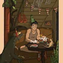 "Birthday Lizards" My project for course: Manga Illustration with Procreate. Ilustração tradicional, Design de personagens, Comic, Ilustração digital, Desenho digital, e Mangá projeto de samthompson - 31.08.2022