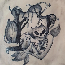 My project for course: Botanical Tattoo with Pointillism. Ilustração tradicional, Desenho de tatuagens e Ilustração botânica projeto de Emma Butcher - 01.09.2022