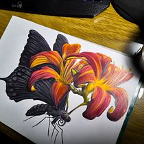 Mi proyecto del curso: Ilustración surrealista inspirada en la naturaleza. Traditional illustration, Pencil Drawing, Drawing, Artistic Drawing, Naturalistic Illustration, and Colored Pencil Drawing project by Luciana Circular - 08.31.2022