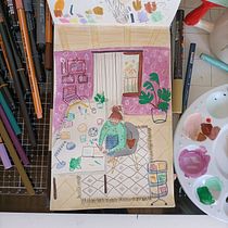 Il mio progetto del corso: Sketchbook per esplorare il tuo stile di disegno. Traditional illustration, Sketching, Creativit, Drawing, Watercolor Painting, Sketchbook, and Gouache Painting project by cristina_pe - 09.01.2022
