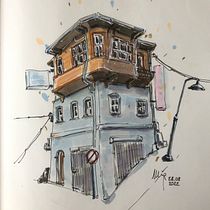 Mon projet final. Sketching, Drawing, Architectural Illustration, Sketchbook, Ink Illustration, and Traditional illustration project by Ludmilla Ramseier - 08.28.2022