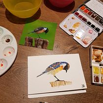 My project for course: Artistic Watercolor Techniques for Illustrating Birds. Projekt z dziedziny Trad, c, jna ilustracja, Malowanie akwarelą, R, sunek realist, czn, Ilustracja naturalist i czna użytkownika jschuffelen - 01.09.2022