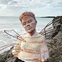 Clay Figurative Sculpture combined with glass. Artes plásticas, e Escultura projeto de Ana Maria Surdu ~ Glass & Ceramic - 01.09.2022