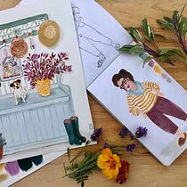 My project for course: Gouache Techniques for Sketchbook Illustration. Un proyecto de Ilustración tradicional, Bocetado, Creatividad, Dibujo, Pintura a la acuarela, Sketchbook y Pintura gouache de Sarah Nelson - 04.09.2022