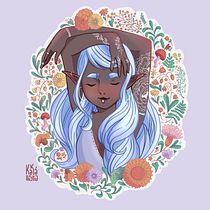 Meu projeto do curso: Retrato ilustrado com elementos botânicos. Traditional illustration, Digital Illustration, Botanical Illustration, and Digital Drawing project by Kassia Yoana Rodrigues Moura - 08.29.2022
